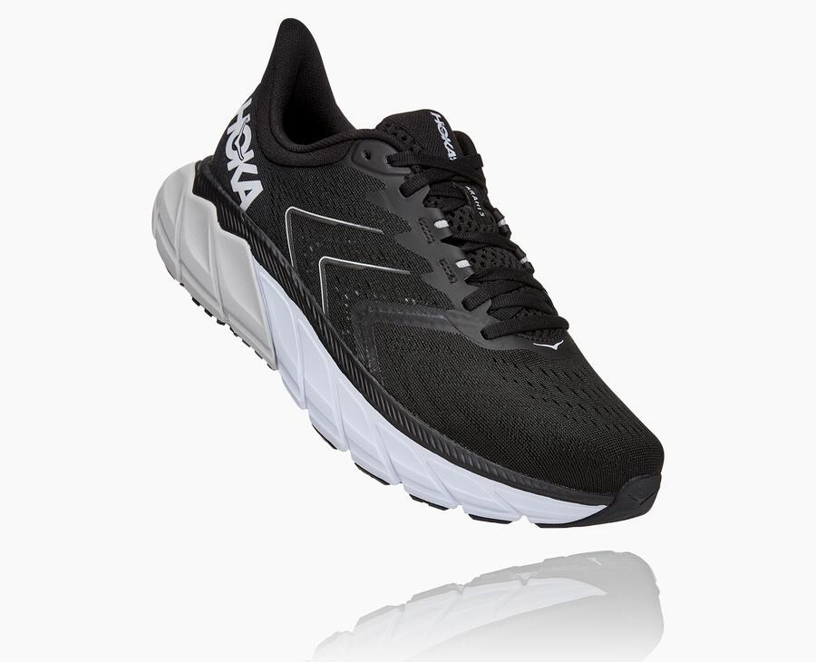 Hoka One One Mens Running Shoes - Arahi 5 - Black/White - MHIA31258